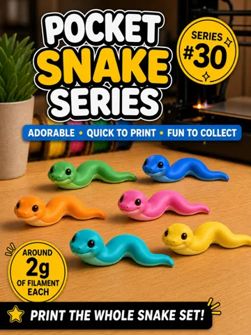 Objeto manipulable: Mini Snake Fidget – Mini Animal Collection #30 — vista de referencia 2