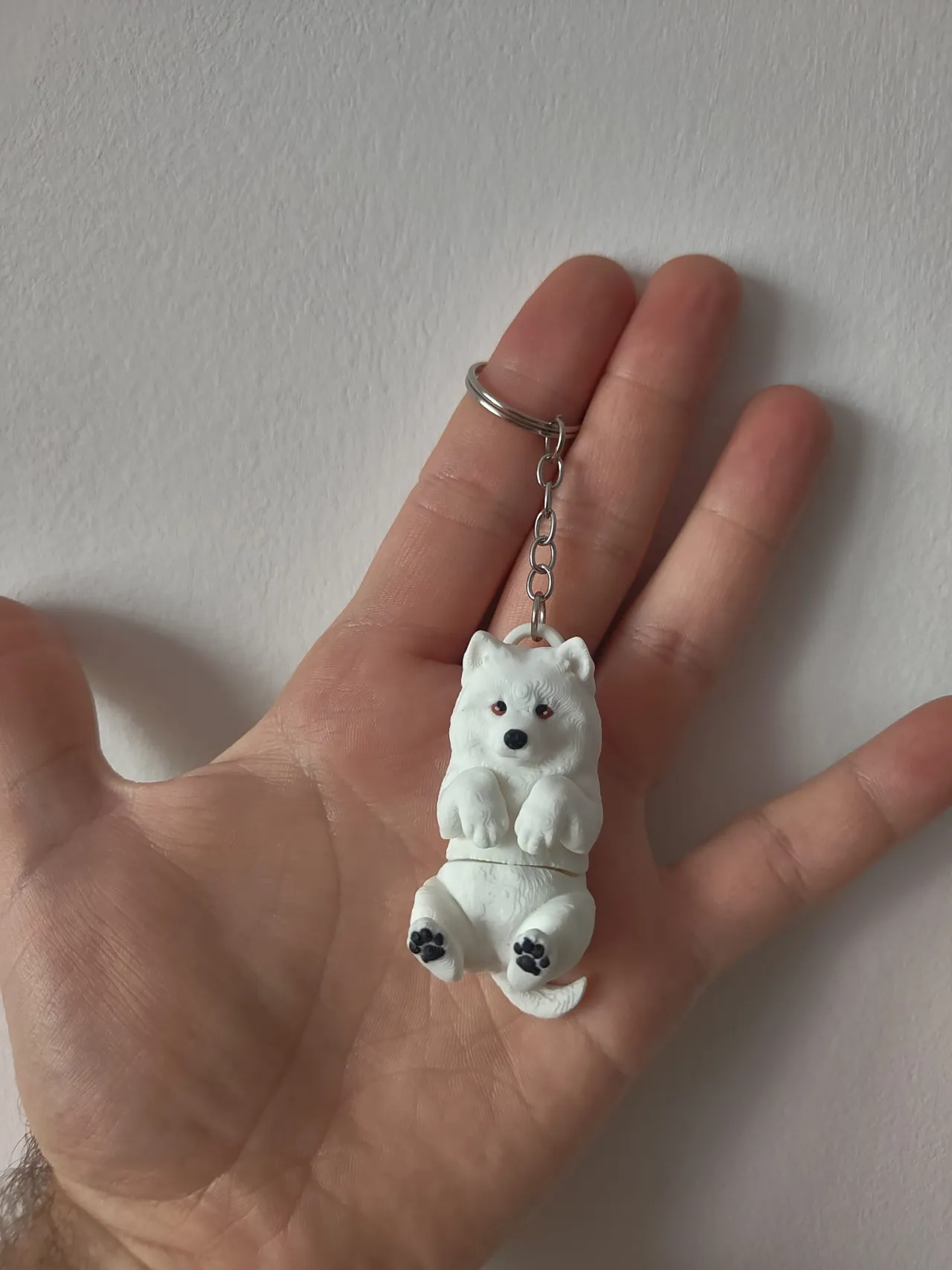 Samoyed Dog Keychain – Articulated Flexi Toy Cute view 3