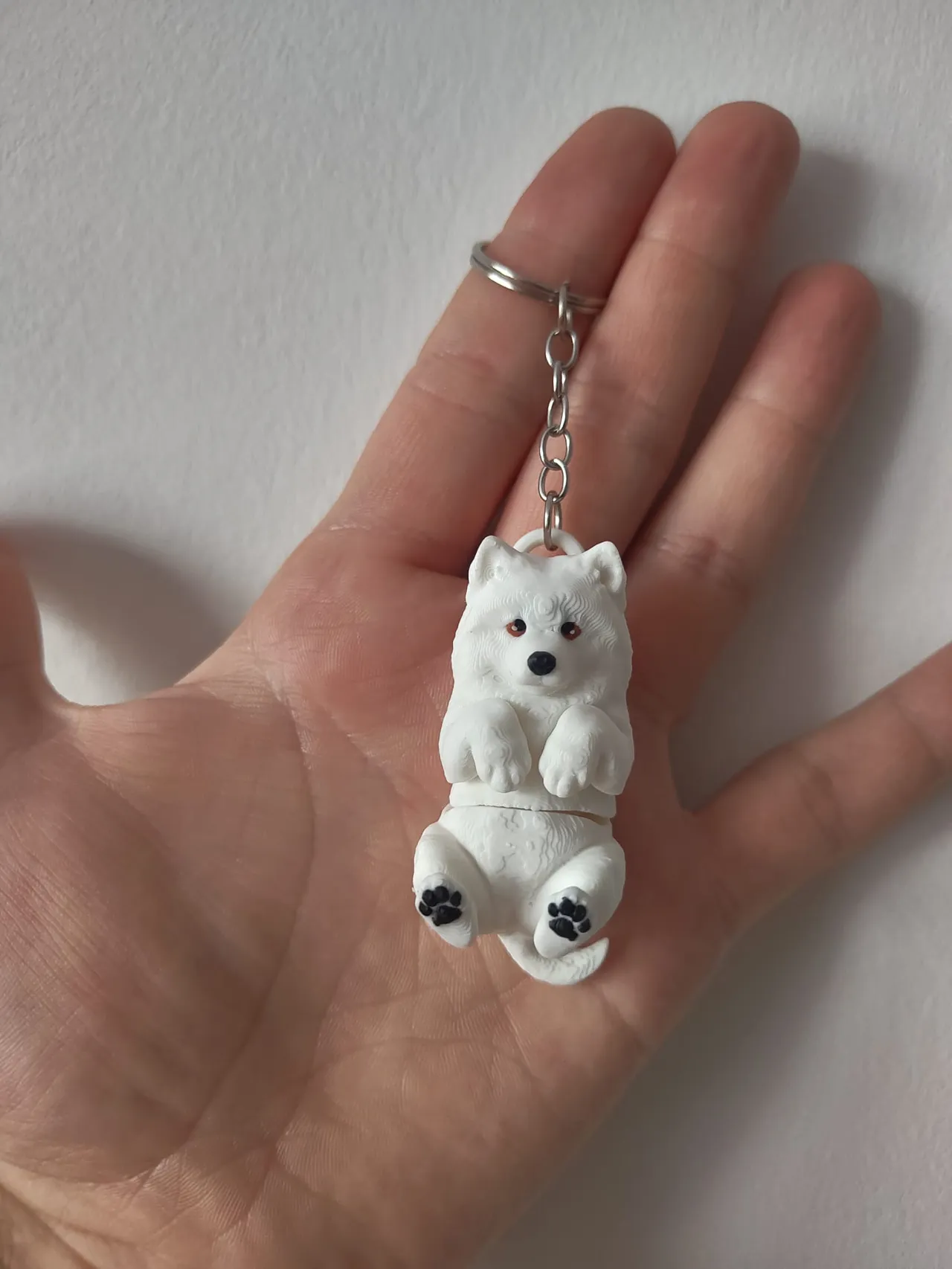Samoyed Dog Keychain – Articulated Flexi Toy Cute view 2