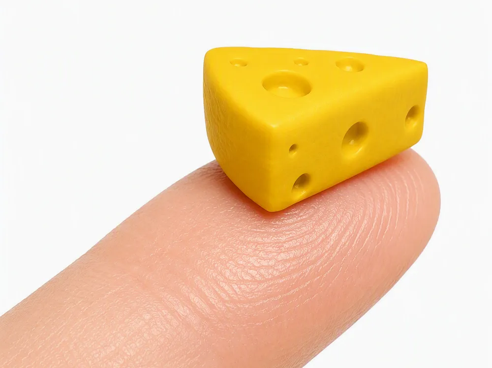 Figura decorativa: Mini Food Icon Series - #46 Cheese Wedge. Referencia del modelo original.