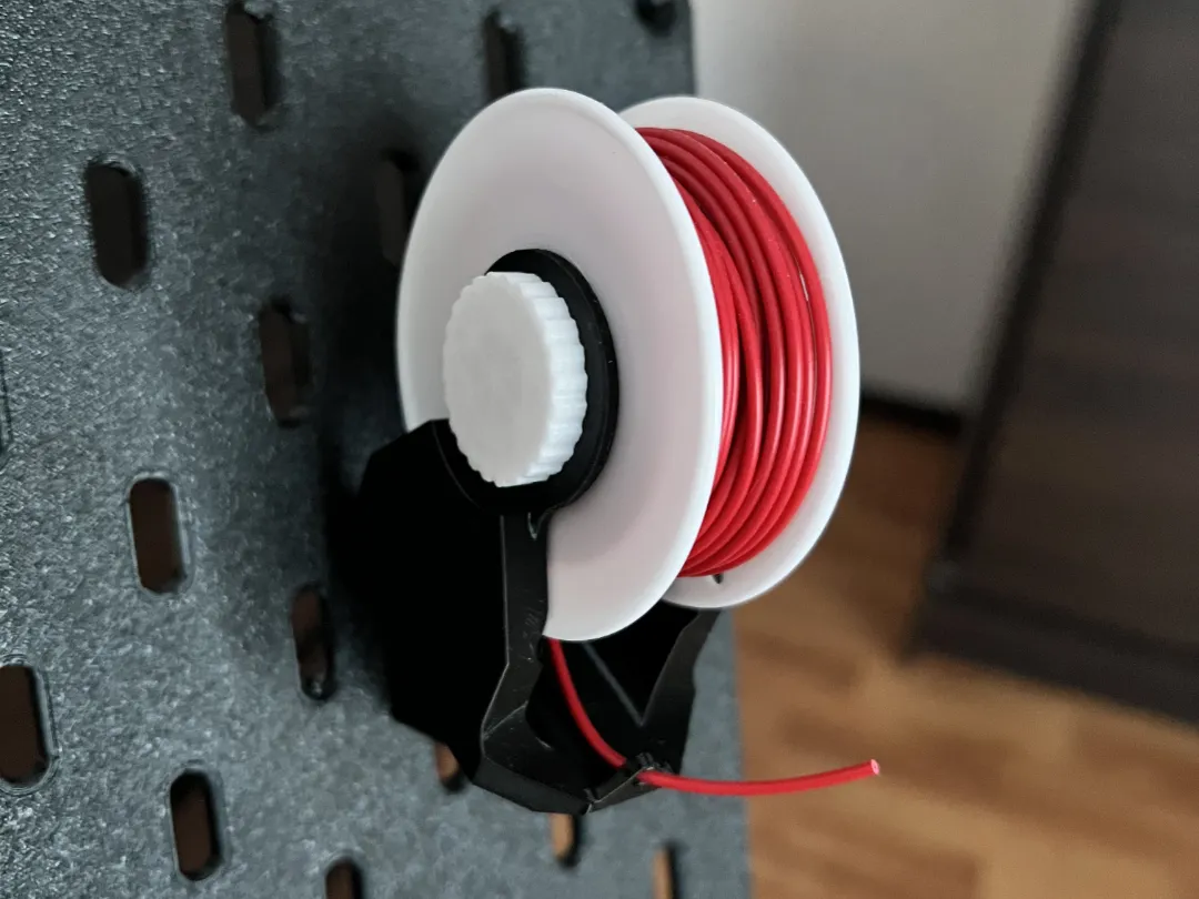 Wire spool holder (skadis,magnet,screw) - Free 3D Print Model - MakerWorld