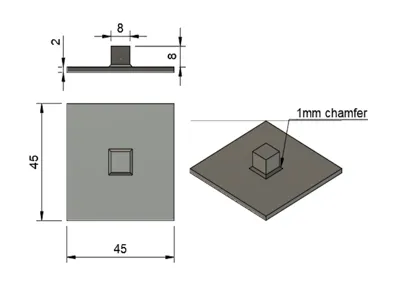 45mm square lid with tab