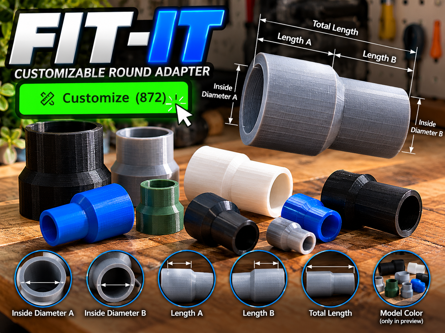 FIT-IT - Customizable Round Adapter - 1