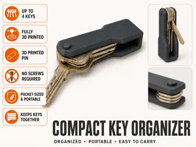 Compact 4-Key Organizer | Fully 3D Printed