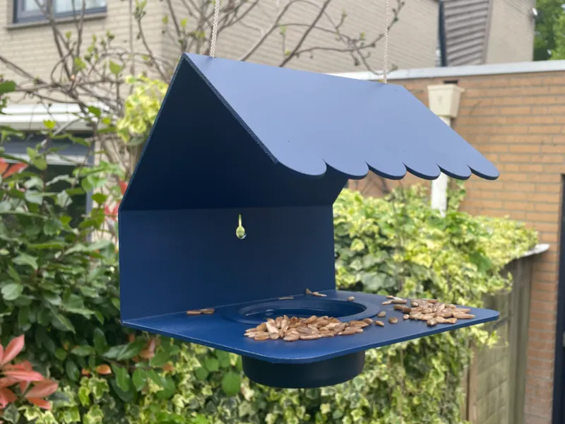 Modern Bird house with feeding/watering bowl