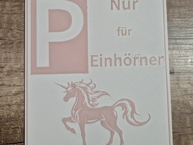 Parkplatzschil Einhorn