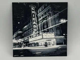 Chicago Theater at Night Hueforge