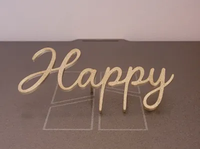 Frontal Cake Topper "Happy"