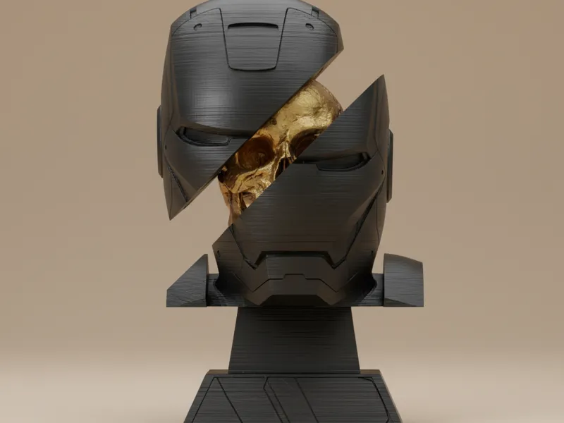 Modello 3D Testa Divisa – Iron Man – n.08