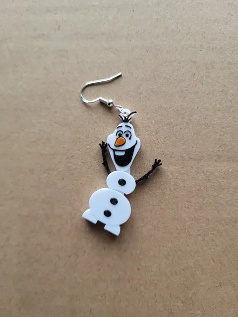 olaf articulated xmas earrings and keyring view 2