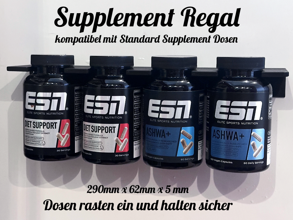 Wall Mount Supplement Holder | 4 Bottle Rack