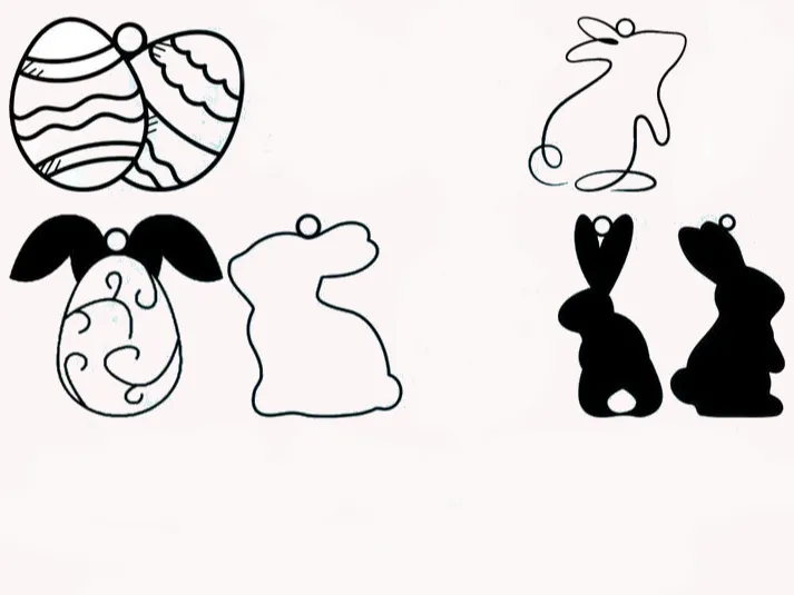 Easter eggs and rabbit