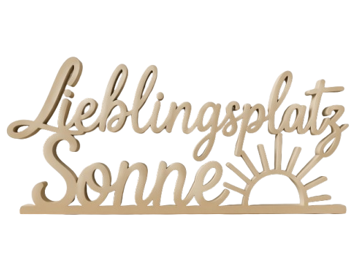 Lieblingsplatz mit Sonne – Dekoratives 3D Schild