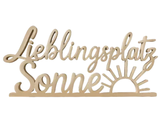 Lieblingsplatz mit Sonne – Dekoratives 3D Schild
