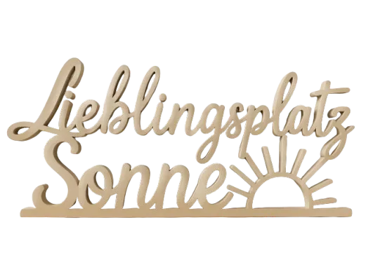 Lieblingsplatz mit Sonne – Dekoratives 3D Schild