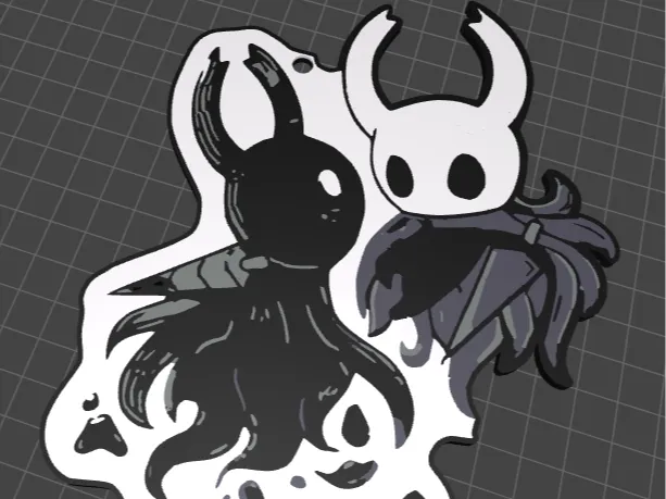 Hollow Knight and black soul Keychain