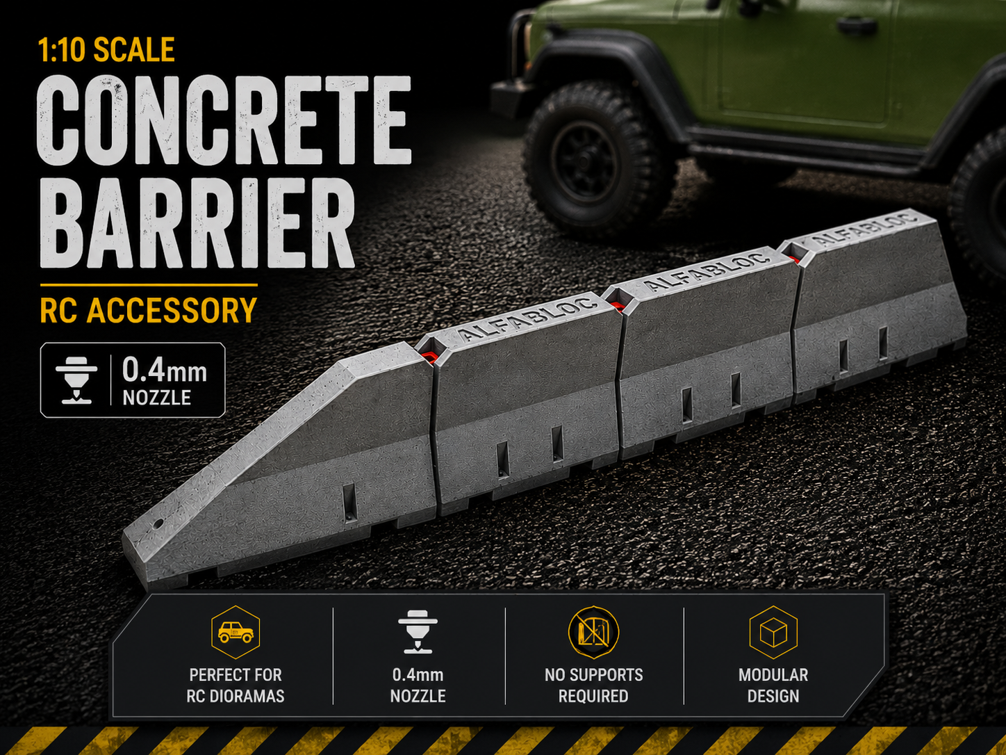 1:10 & 1:14 Concrete Jersey Barrier