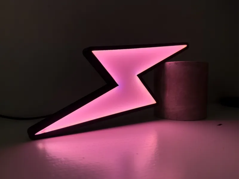 Light Box - Lightning Bolt Lamp - USB LED