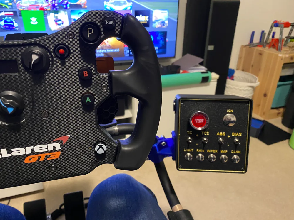 Sim Racing Button Box w/ Playseat Challenge Clamp - Free 3D Print Model ...