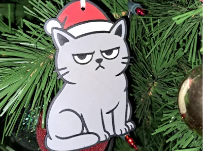Grumpy Cat Christmas Ornament