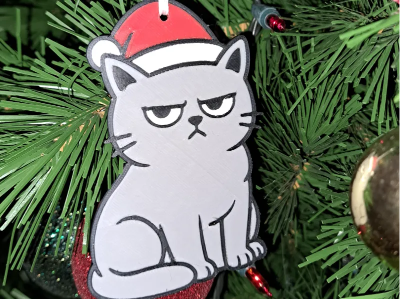 Grumpy Cat Christmas Ornament