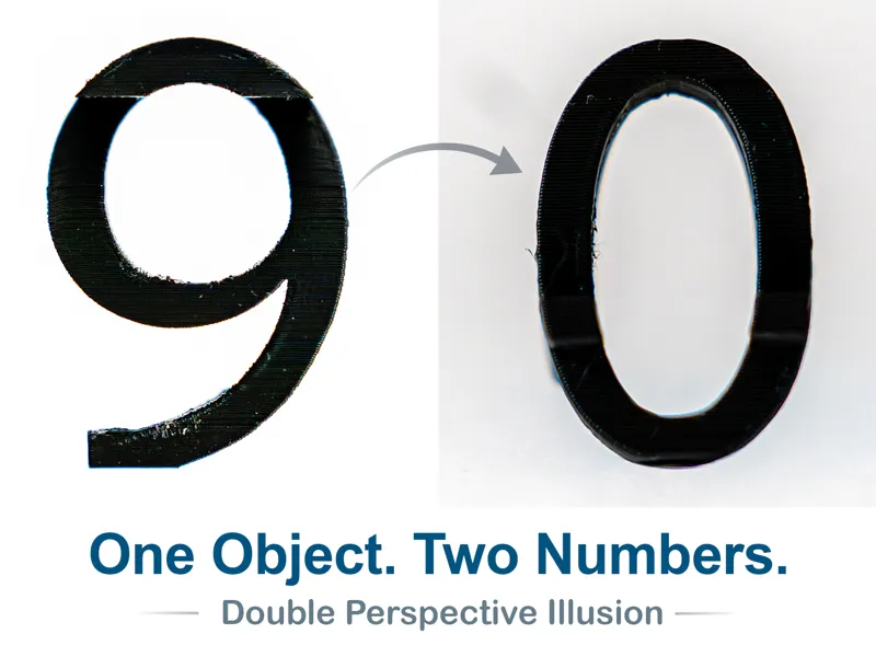 Number 90 Optical Illusion (10-99 available)