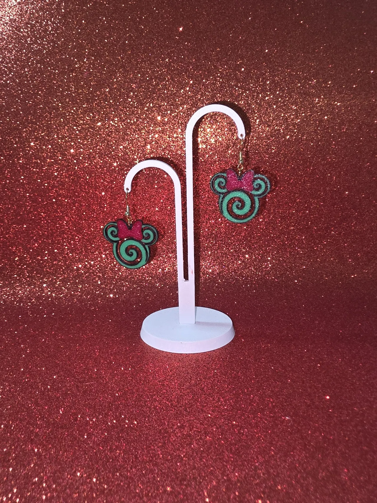 Minnie spiral earrings view 3