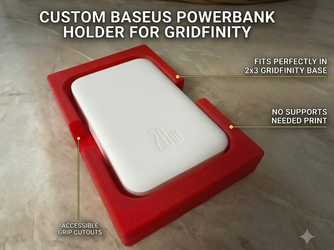 Gridfinity Baseus MagSafe Battery Pack Holder