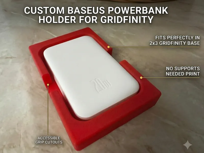 Gridfinity Baseus MagSafe Battery Pack Holder