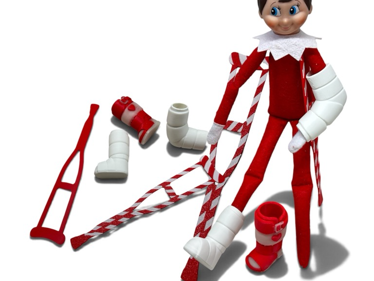 Elf on the Shelf Cast Crutches Boot Medical - 1