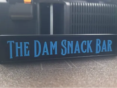 The Dam Snack Bar | Bookshelf Sign