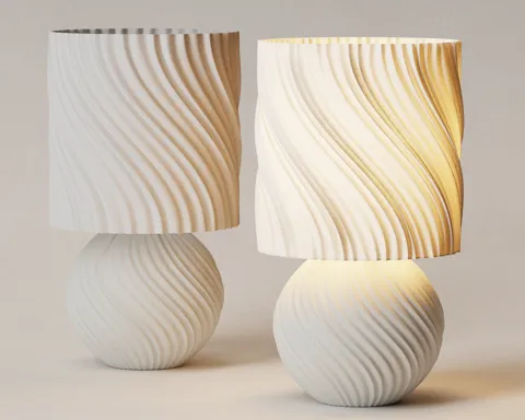STONED LAMP — Japandi Ambient Wave Table Lamp view 4