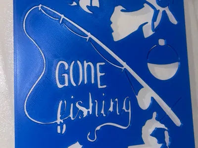 Gone Fishing! Stencil