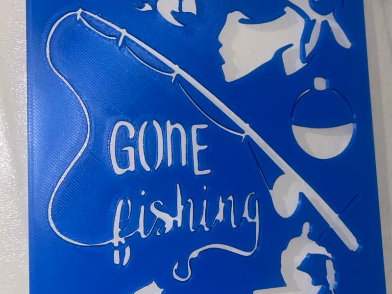 Gone Fishing! Stencil