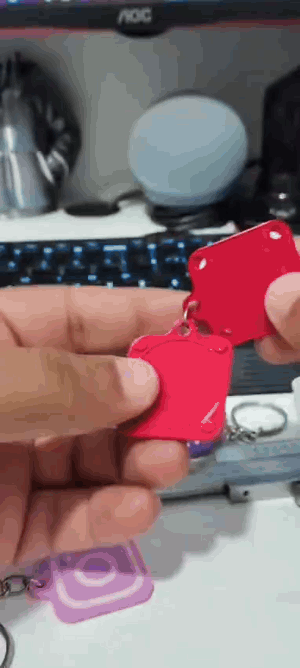 Instagram Keychain 3D Print Dual Color