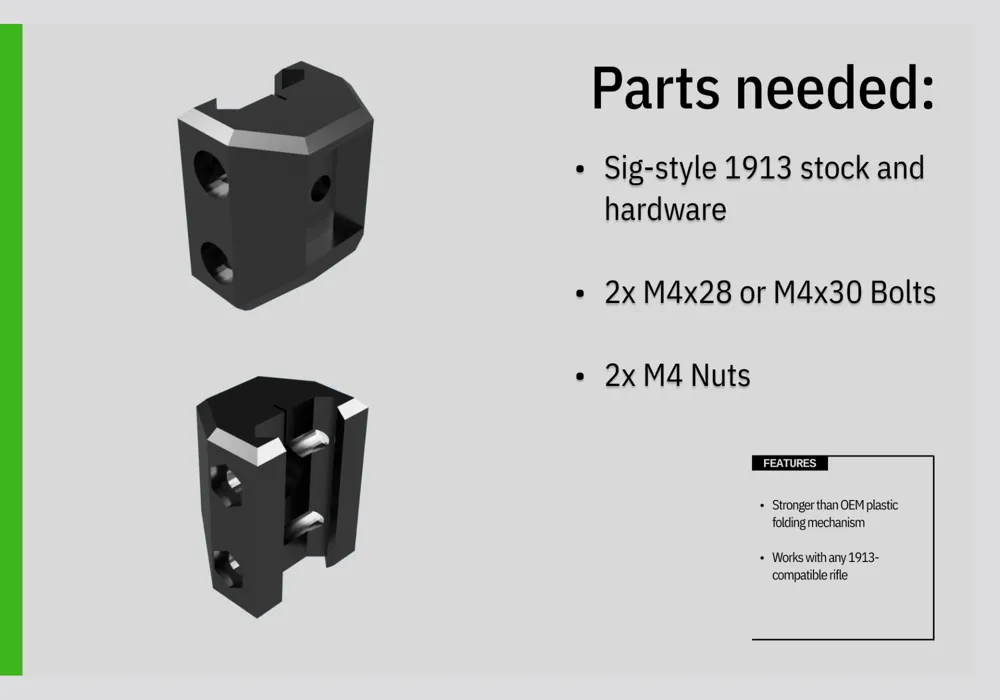 Fixed Stock Adapter for Sig 1913 stocks - Free 3D Print Model - MakerWorld