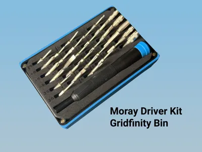 Gridfinity bin for iFixit Moray Driver Kit