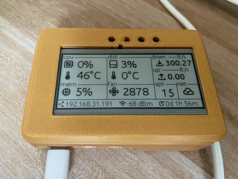 树莓派5b 墨水屏顶盖