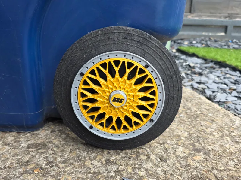BBS RS gold cross-spoke wheellie bin wheel trim