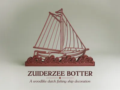 Zuiderzee Botter – Woodlike Lineart Decoration
