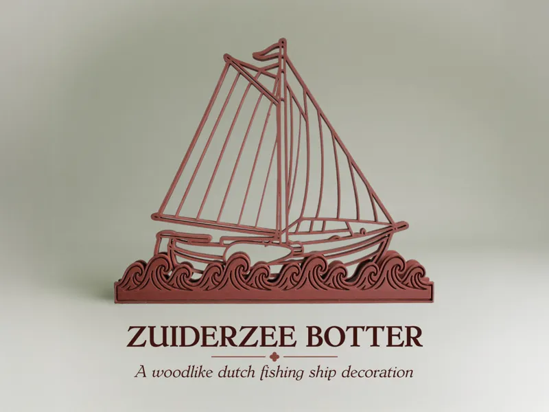 Zuiderzee Botter – Woodlike Lineart Decoration
