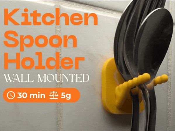 Minimal Spoon Holder Wall Mount Universal and IKEA