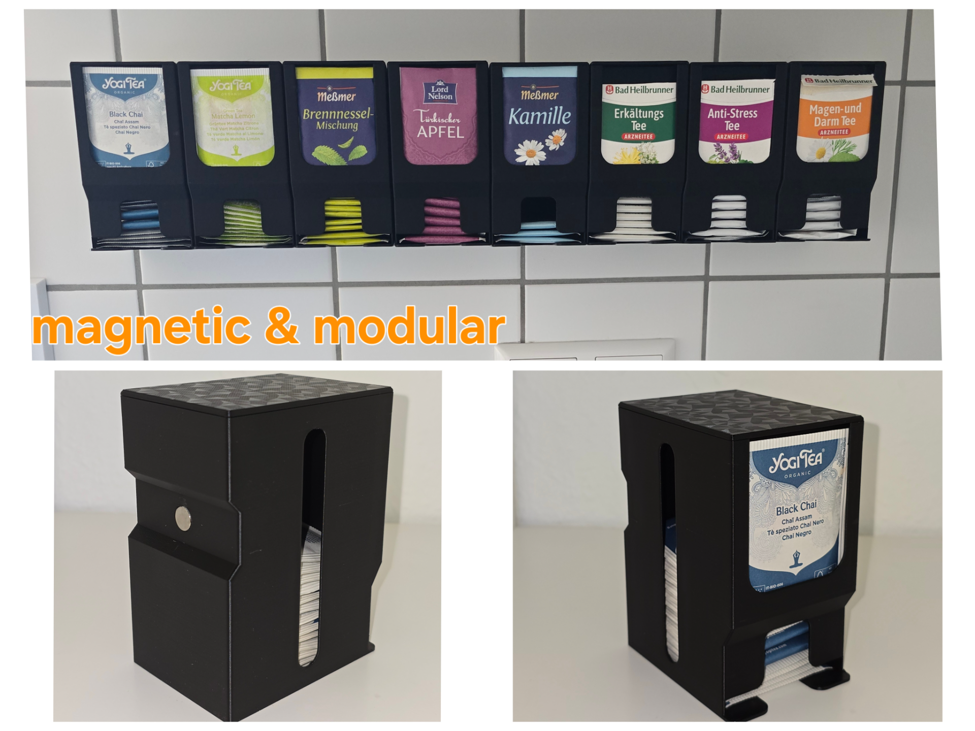 Tee-Organizer, Teespender magnetisch und modular 