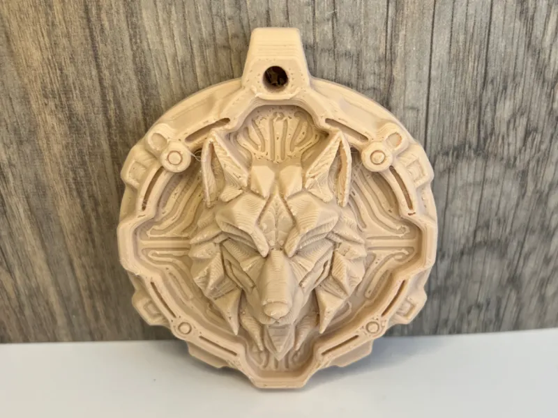 Wolf Amulett Medallion , wall deco 