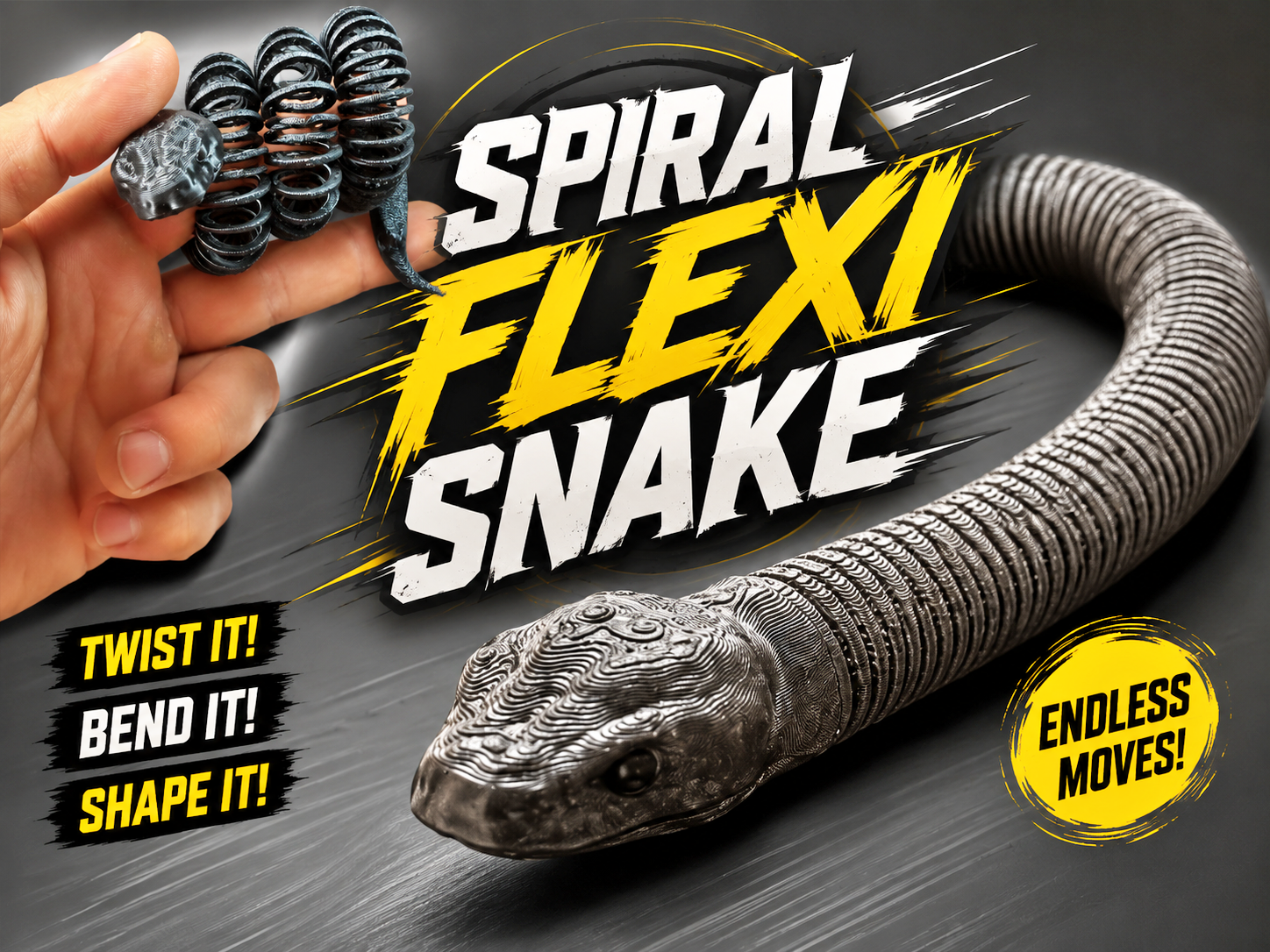 Spiral Flexi Snake – Articulated Fidget Snake Toy