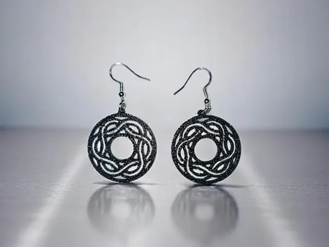 Infinite lines in rounds earrings