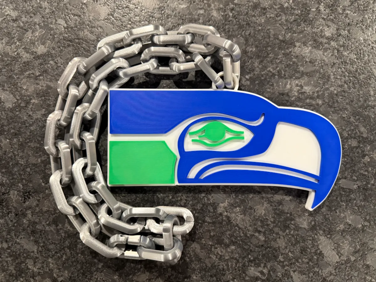 Seattle Seahawks Retro Hype Chain - Free 3D Print Model - MakerWorld