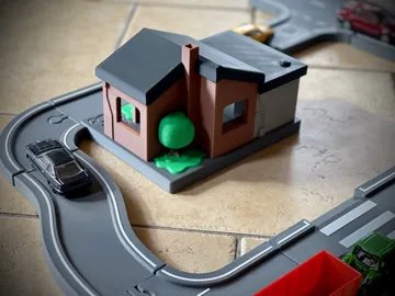 Modelo para impresión 3D: Modular Toy House with Garage to Park Your Toy Car — vista de referencia 3