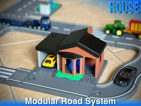 Modelo para impresión 3D: Modular Toy House with Garage to Park Your Toy Car — referencia de MakerWorld