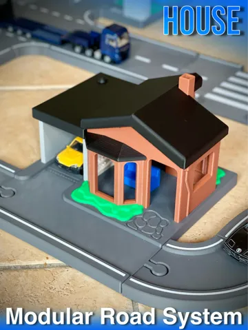 Modelo para impresión 3D: Modular Toy House with Garage to Park Your Toy Car — vista de referencia 2